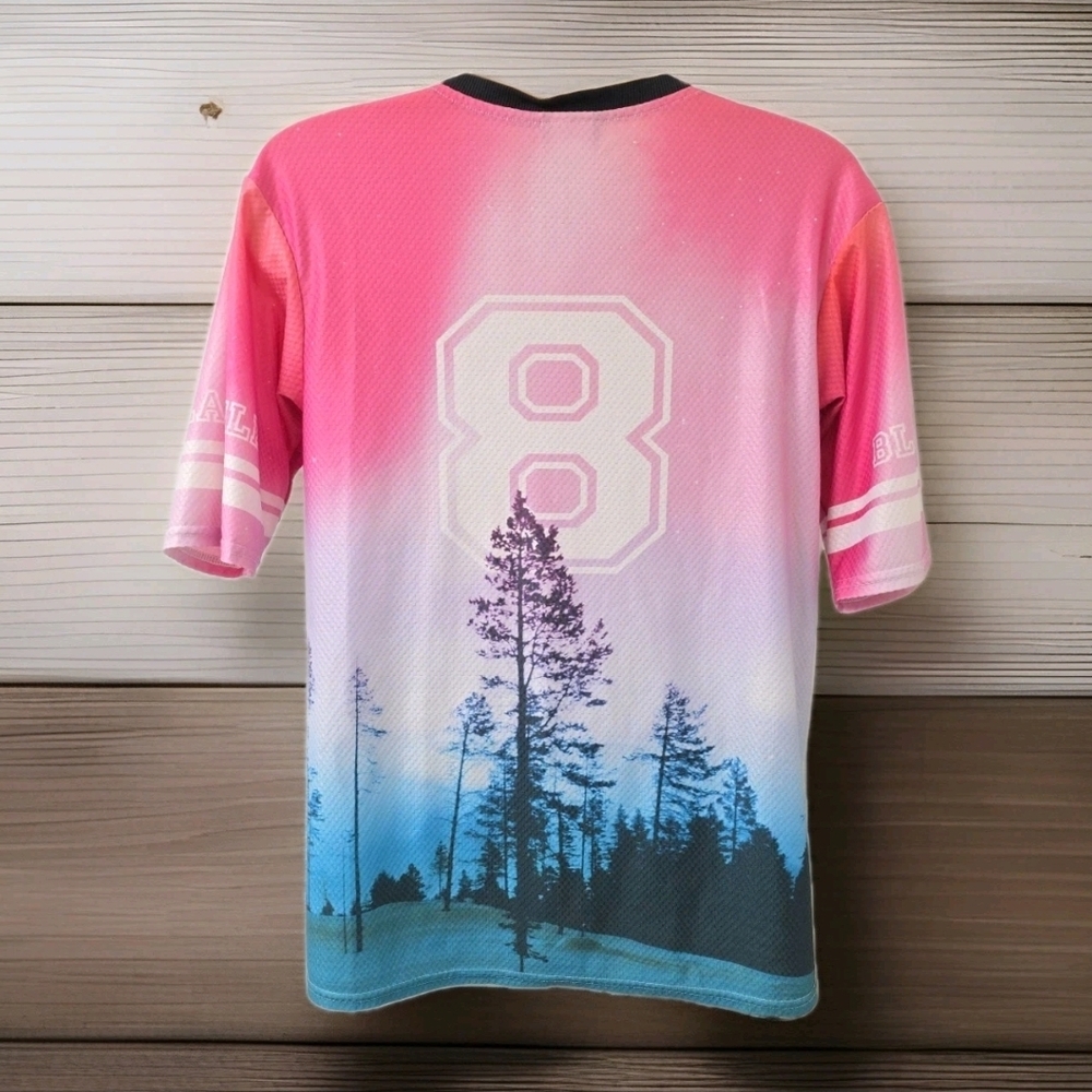 858 BlackMilk Clothing Aurora Skye Pink Touchdown Jersey Size XS Limited Oversiz - Picture 4 of 6